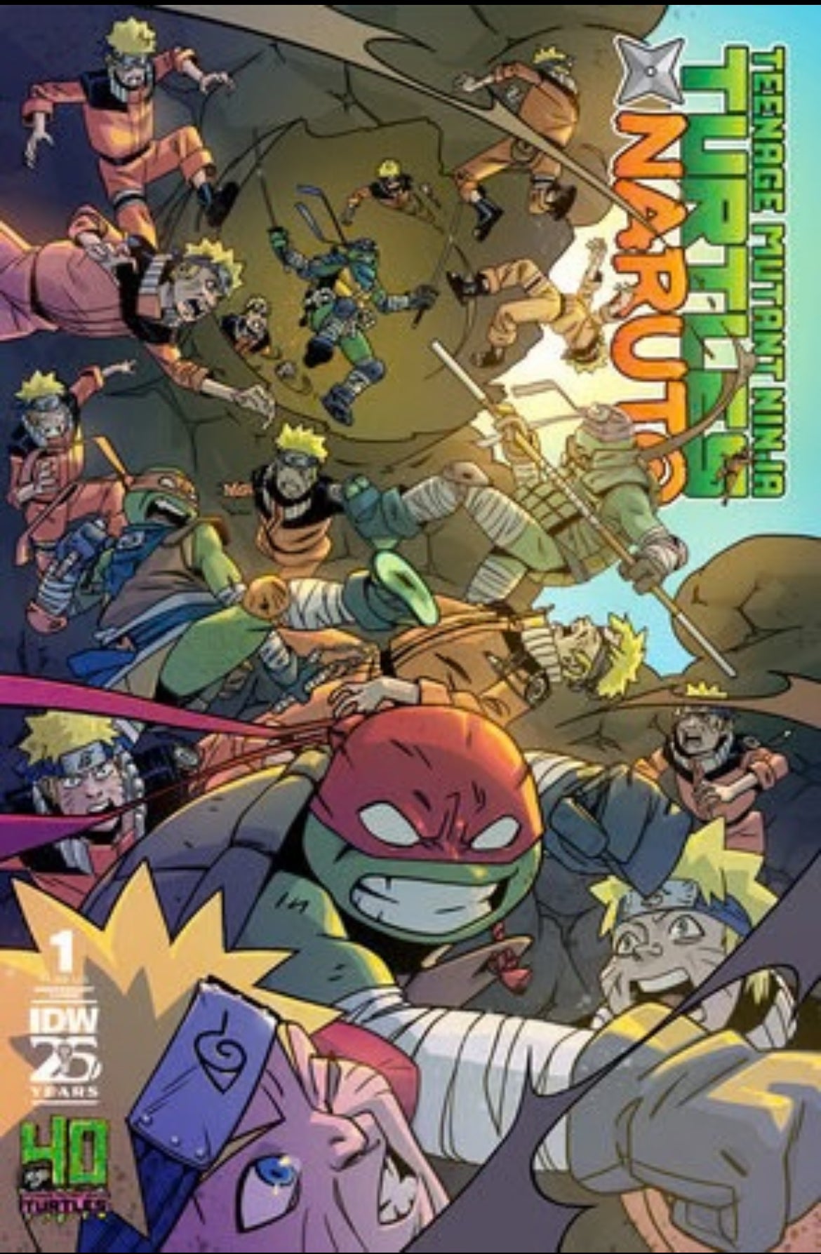 Set: Teenage Mutant Ninja Turtles X Naruto #1 A B C D E Blank and 40Th Anniv