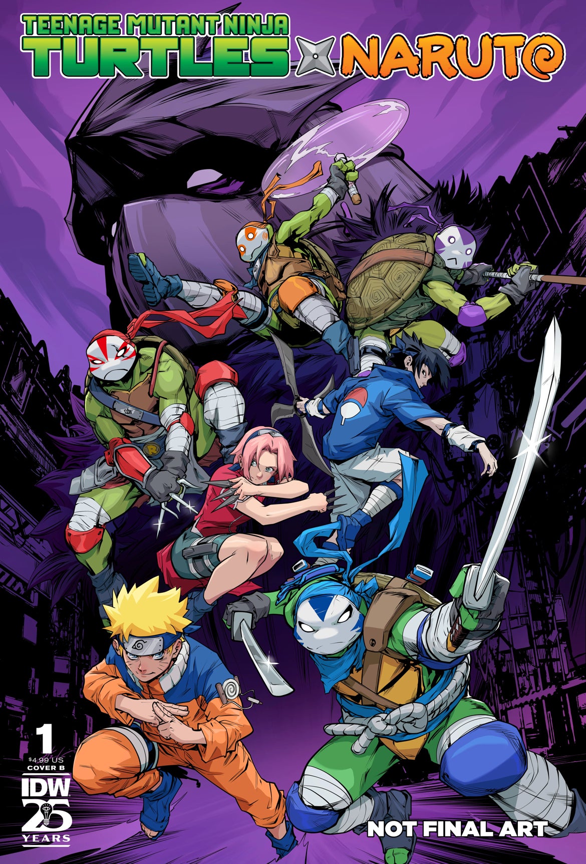 Teenage Mutant Ninja Turtles X Naruto #1 B Hendry Prasetya Variant TMNT