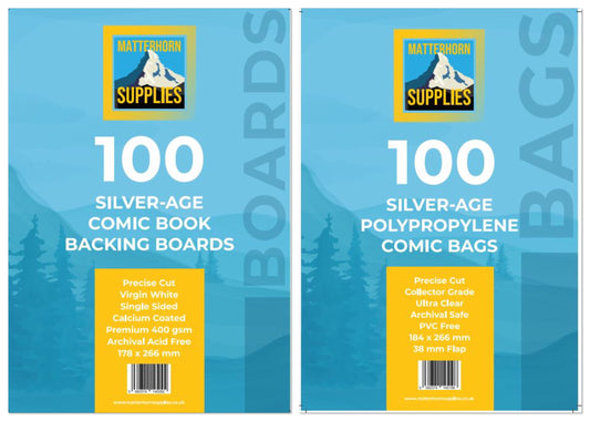 Silver age comic book bags + boards - 100