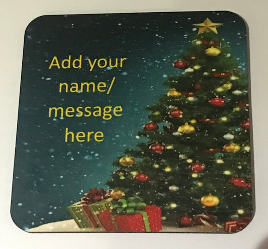 Personalised Christmas Tree Coaster