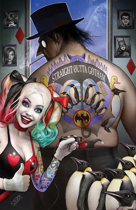 Penguin #1 C Nathan Szerdy Harley Quinn Straight Outta Gotham Tattoo Variant